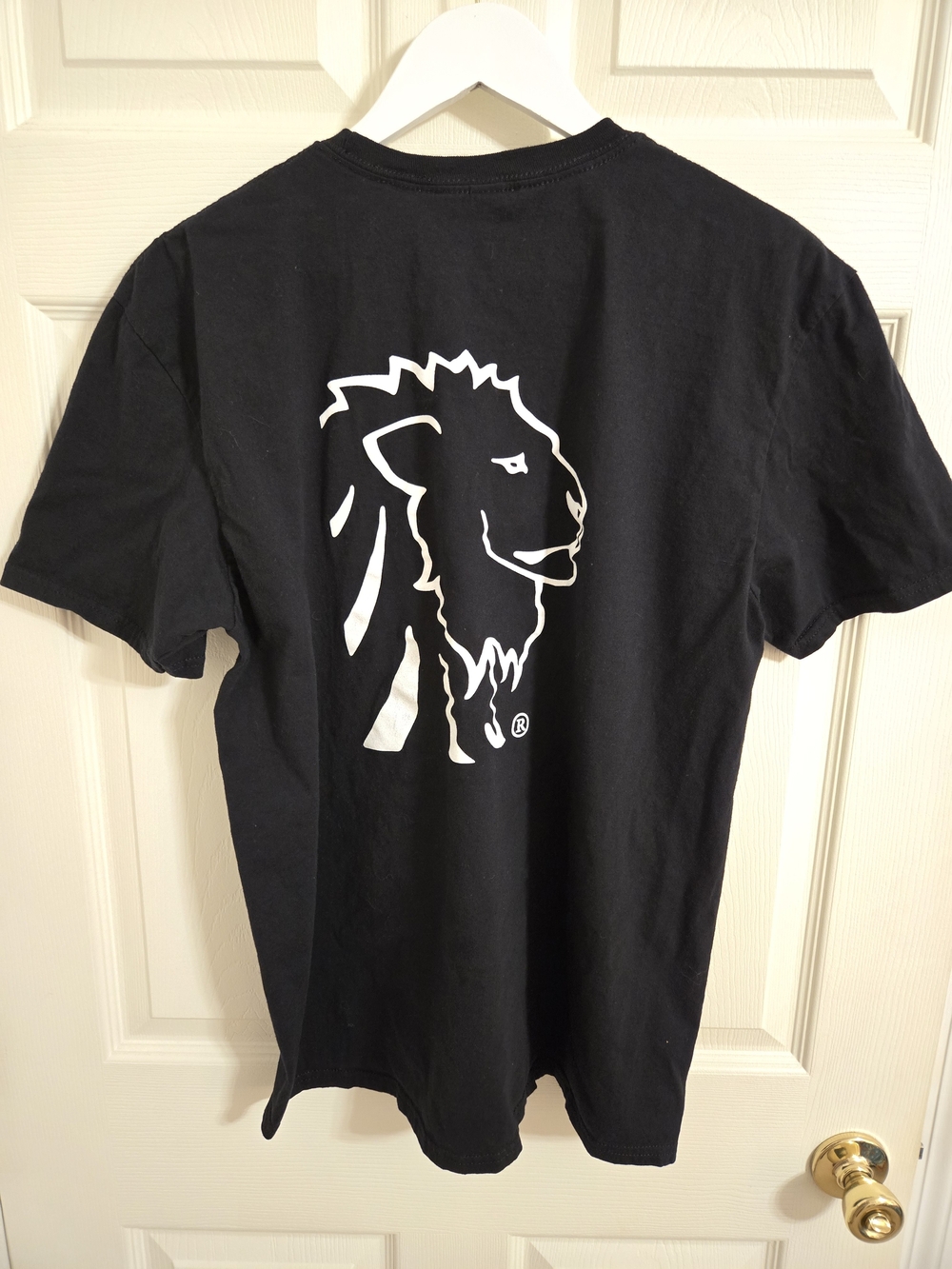 Men's Black Logo Short Sleeve Tee Lion Street Size XL